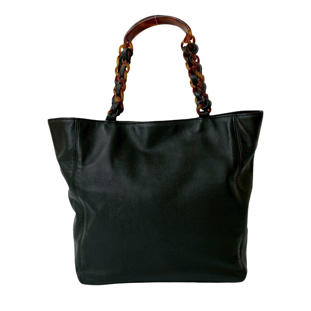 CHANEL Black Caviar Leather Logo Tote Bag - Picture 3 of 10